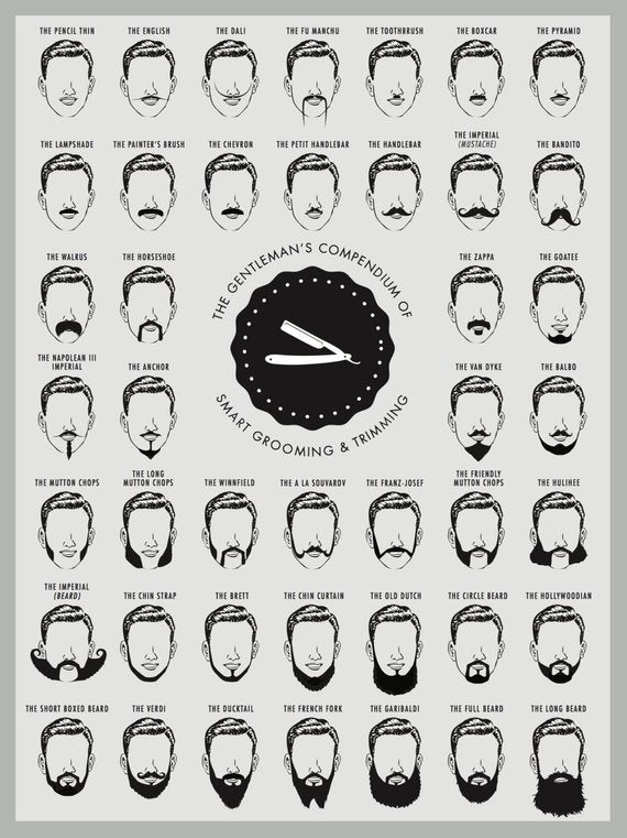 The Gentleman's Grooming Chart Art Print