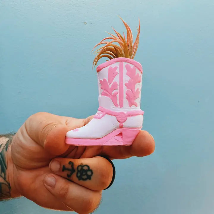 The Pink Pony Mini Cowboot Planter and Air Plant