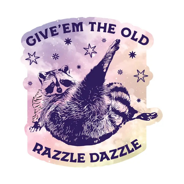 Razzle Dazzle Raccoon Vinyl Sticker