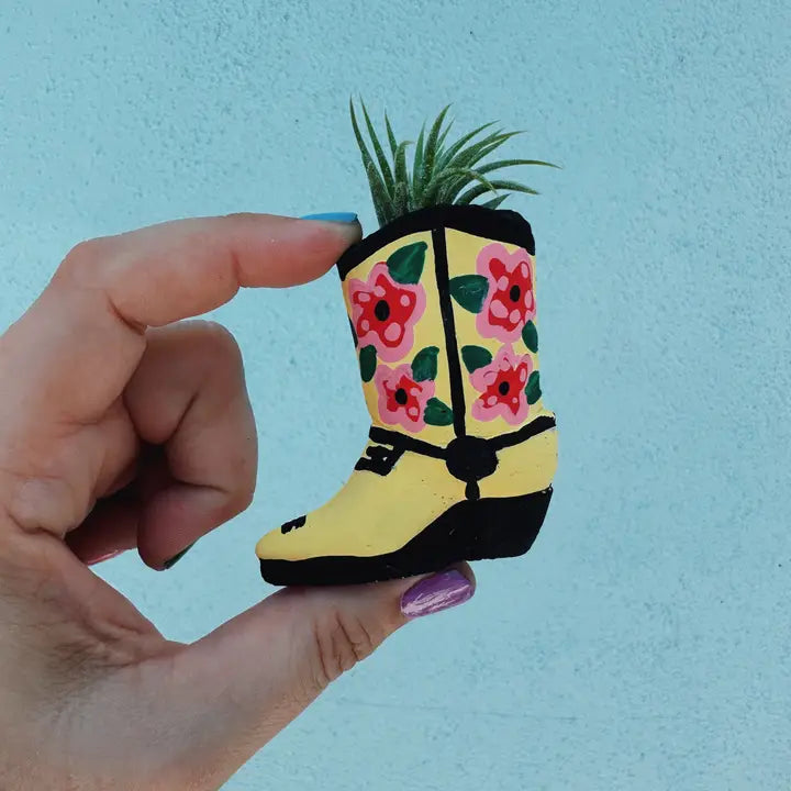 The Country Rose Mini Western Boot Planter and Air Plant