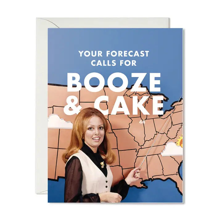 Booze and Cake Forecast Birthday Card
