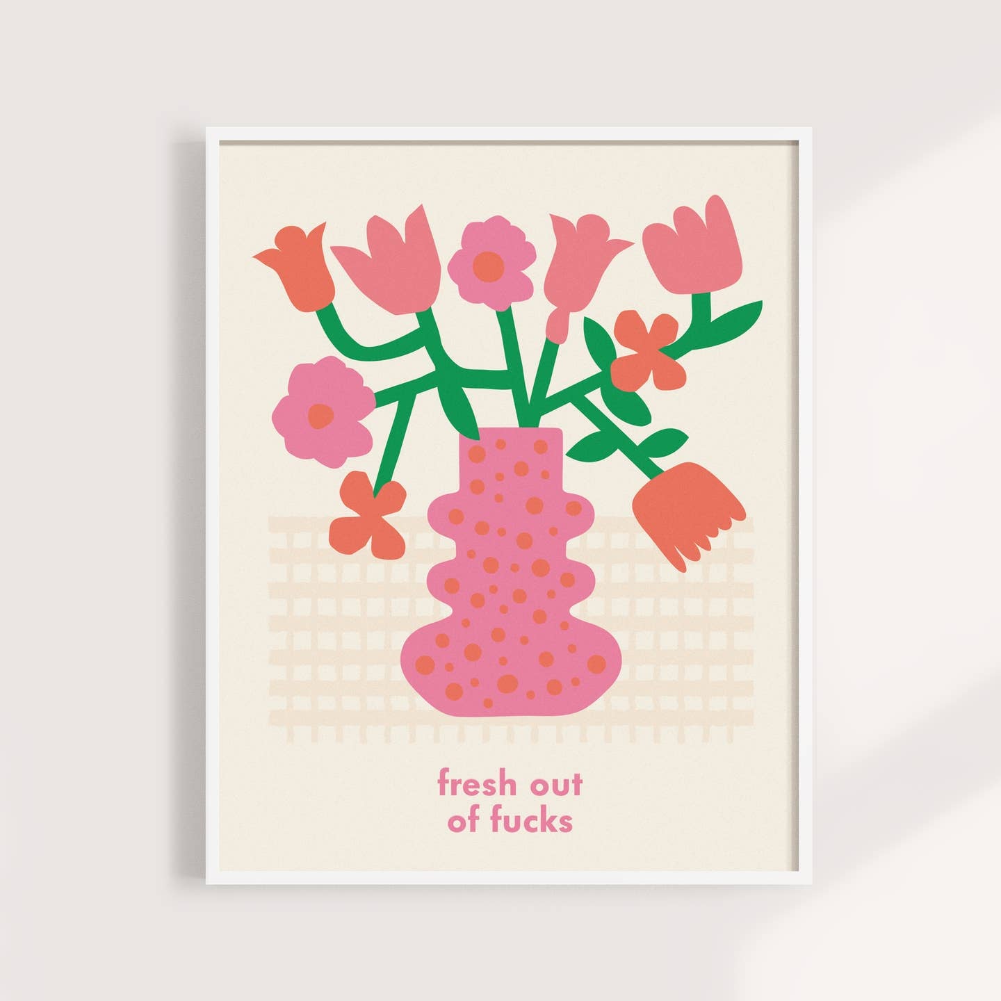 Fresh Out of F*cks Retro Flower Art Print