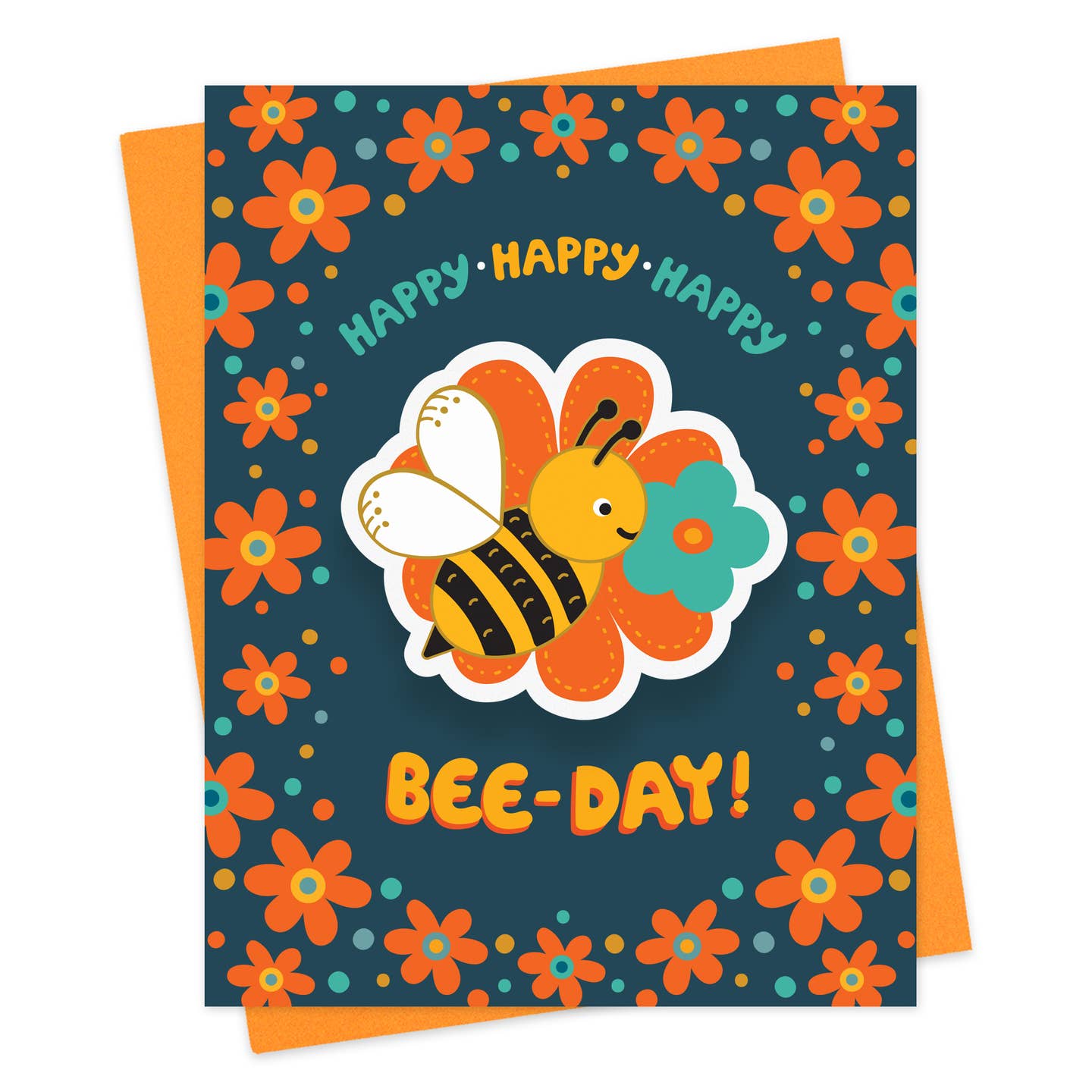 Happy Bee-Day Sticker Birthday Card