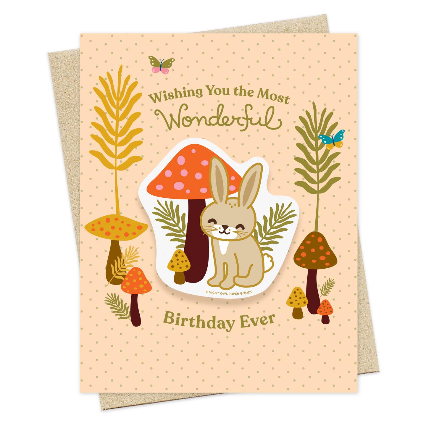 Wonderful Rabbit Forest Sticker Birthday Card