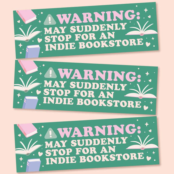 Stop for Indie Bookstores Magnetic Bumper Sticker