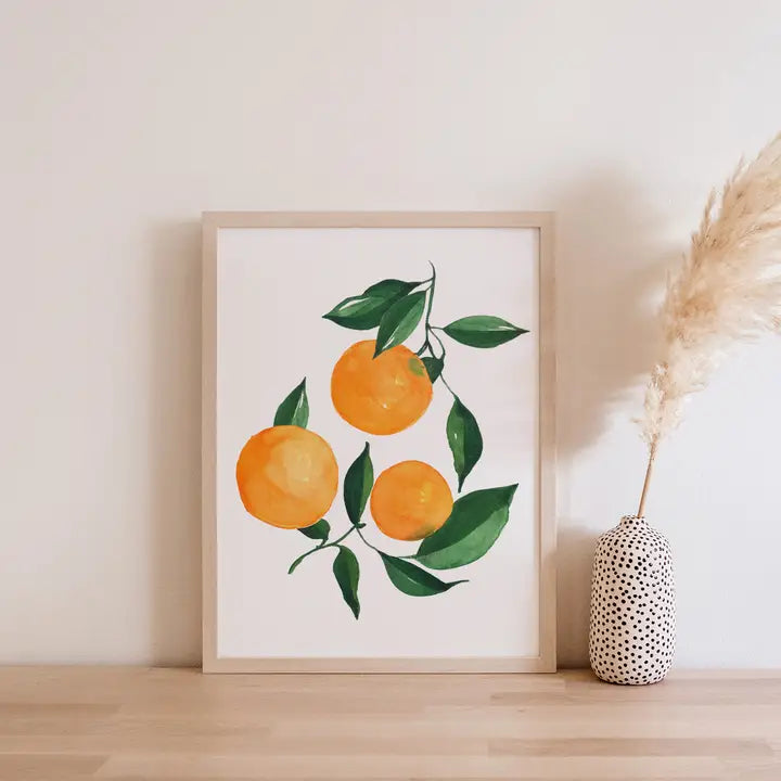 Orange Citrus Branches Art Print