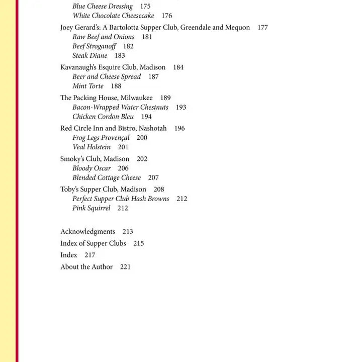 Wisconsin Supper Club Cookbook