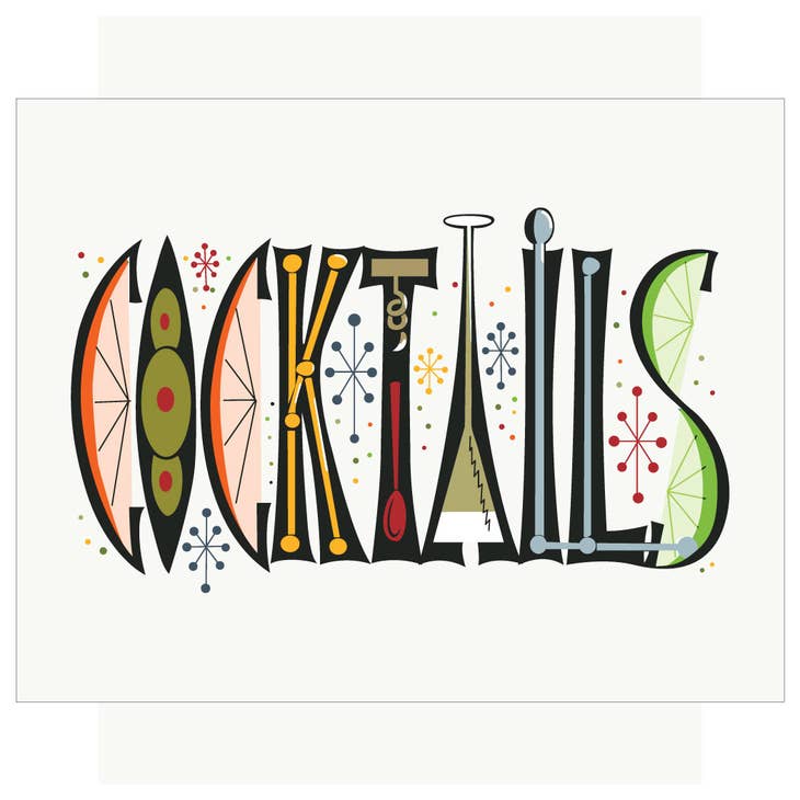 Retro Cocktails Print