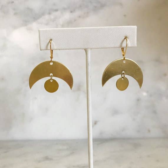 Third Eye Short Brass Earrings