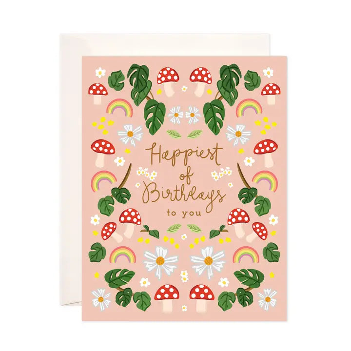 Happiest Birthday Mushrooms Greeting Card