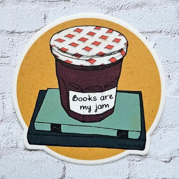 Books Are My Jam Vinyl Sticker