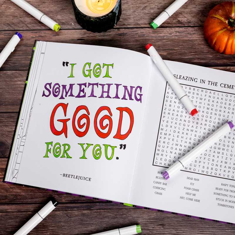 Beetlejuice Word Search, Quips, Quotes, and Coloring Book