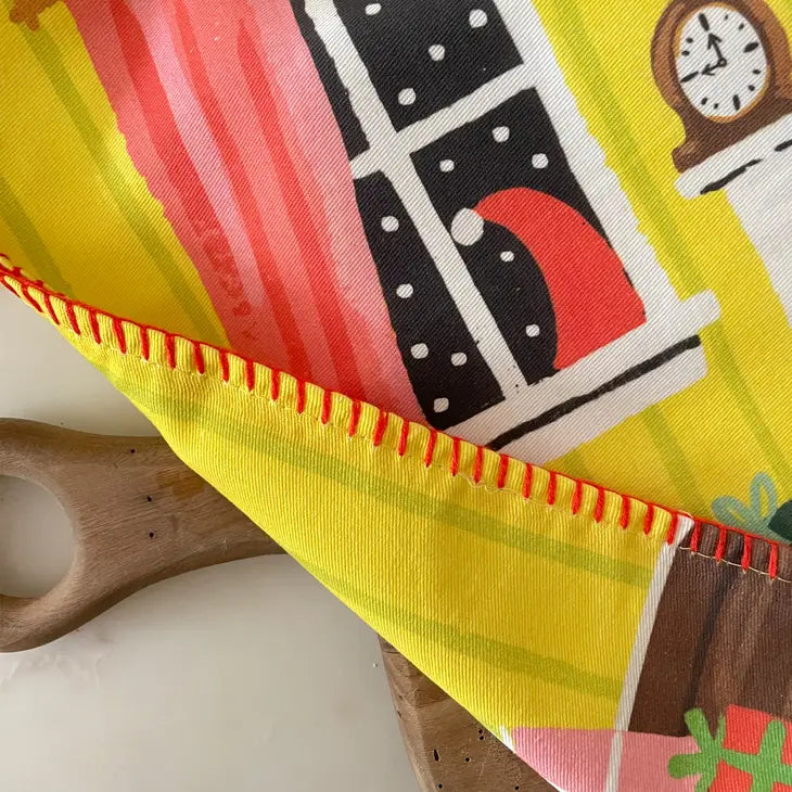 Festive Fireplace Tea Towel