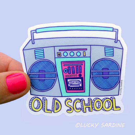 Boom Box Old School Vinyl Sticker