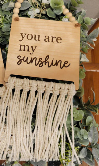Sunshine Macrame Nursery Sign