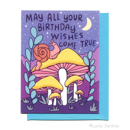 Snail & Mushroom Forest Birthday Card