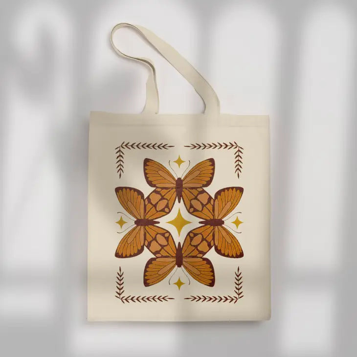 Boho Butterfly Reusable Shopping Tote Bag