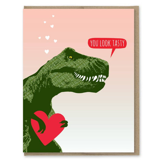 You Look Tasty T-Rex Love Card