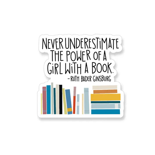 RBG Girl With a Book Sticker