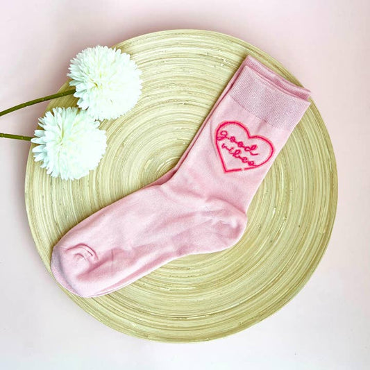 Good Vibes Heart Socks