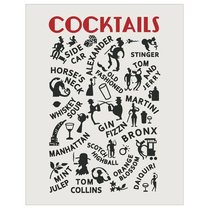 Cocktail List Print
