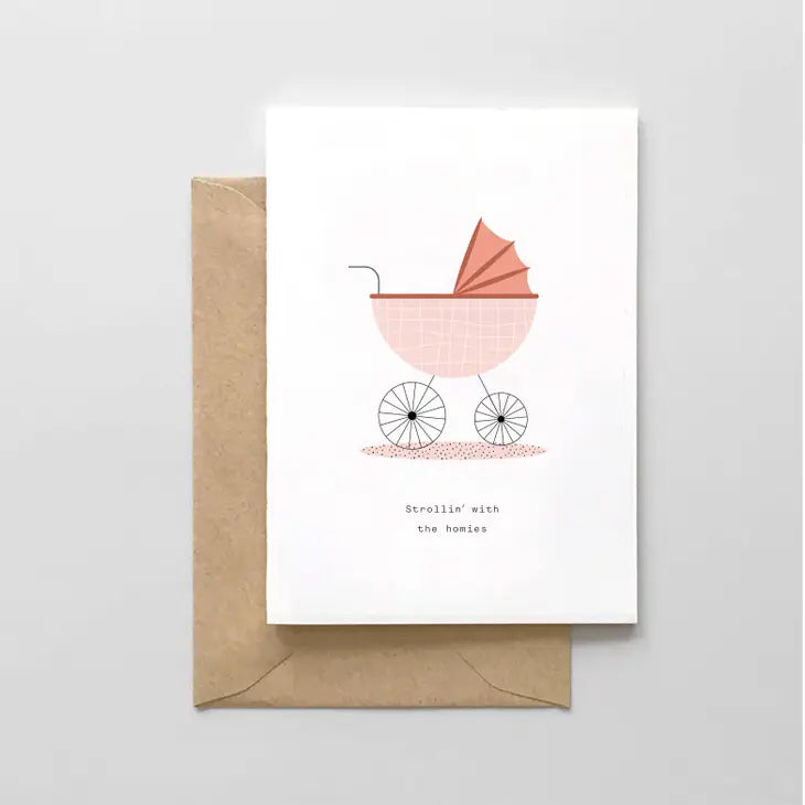 Strollin' with the Homies New Baby Card