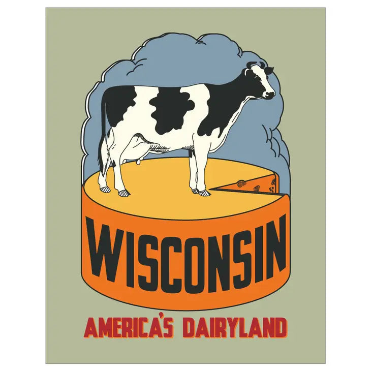 Wisconsin America's Dairyland Cheese & Cow Magnet