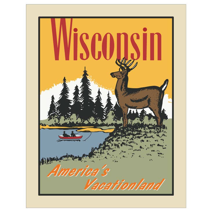 Wisconsin America's Vacationland Print