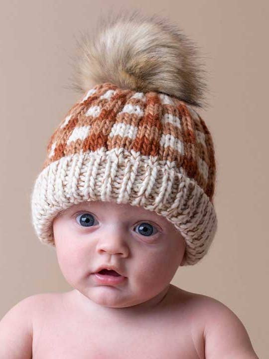 Sienna Buffalo Check Pom Pom Beanie Hat
