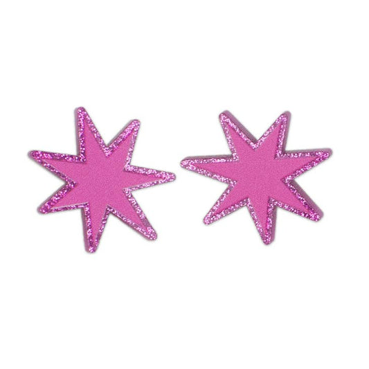 Hot Pink Starburst Stud Earrings
