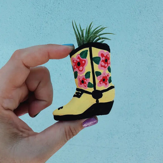 The Country Rose Mini Western Boot Planter and Air Plant