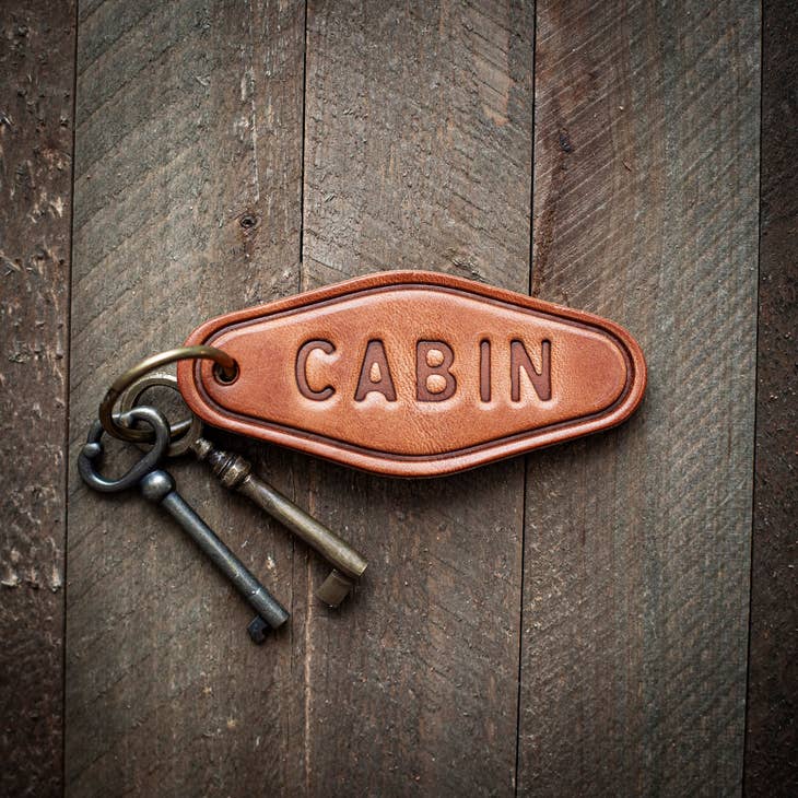 Cabin Leather Motel Style Keychain