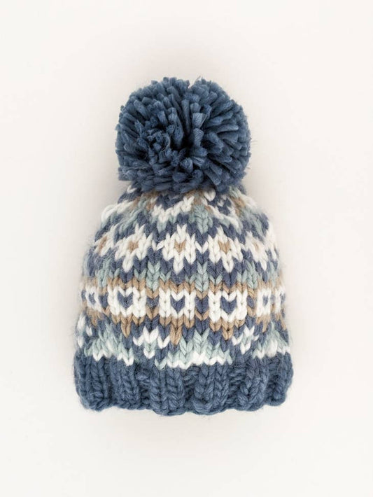 Fairisle Slate Beanie Hat