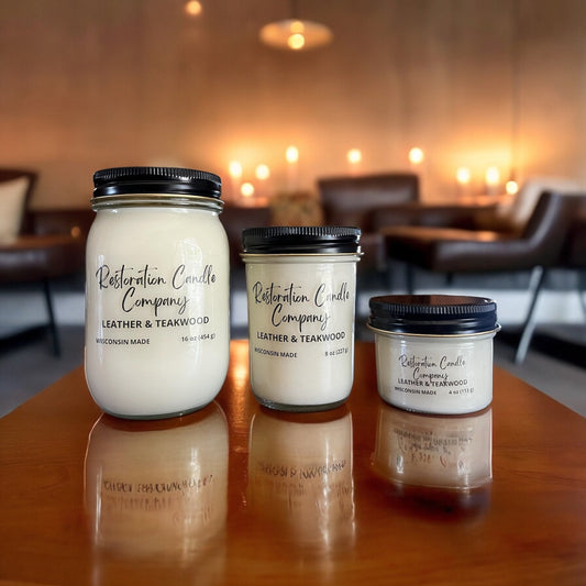 Leather & Teakwood Soy Candle