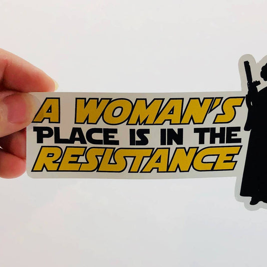 A Woman’s Place Is In The Resistance Leia Vinyl Sticker