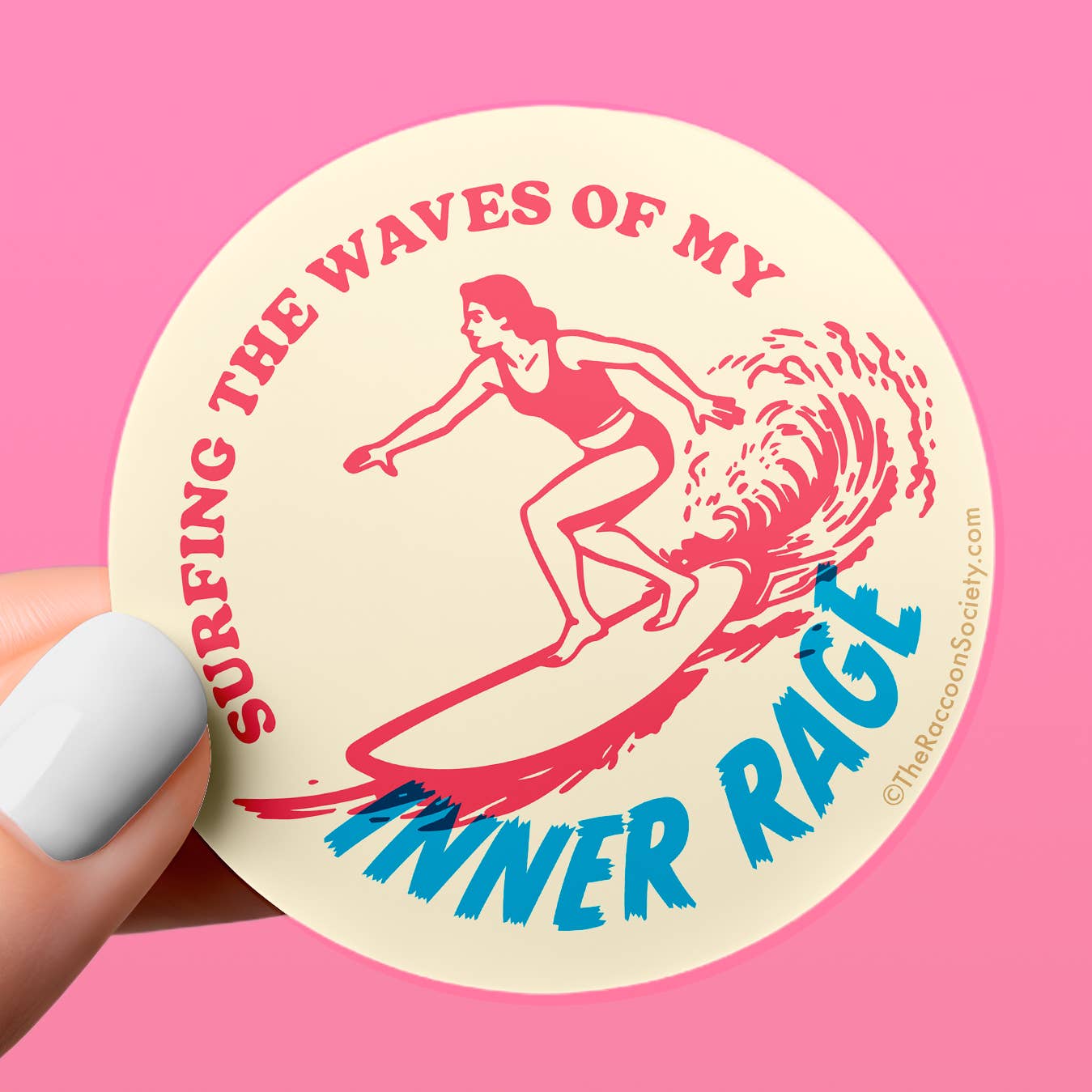 Surfing the Waves of My Inner Rage Sticker