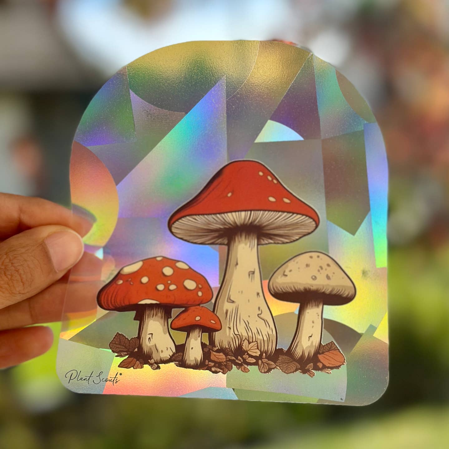Amanita Toadstool Mushroom Rainbow Maker Suncatcher Window Decal