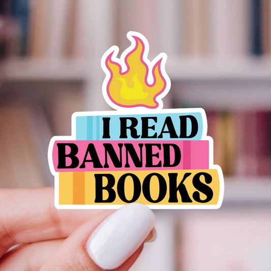 I Read Banned Books Vinyl Sticker