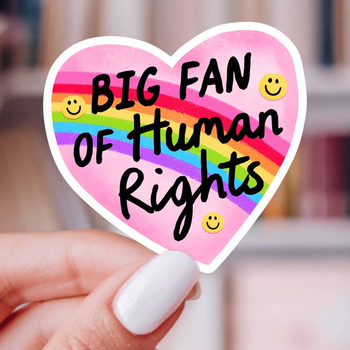 Big Fan of Human Rights Vinyl Sticker