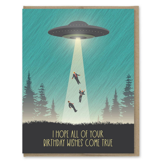 UFO Birthday Wishes Card