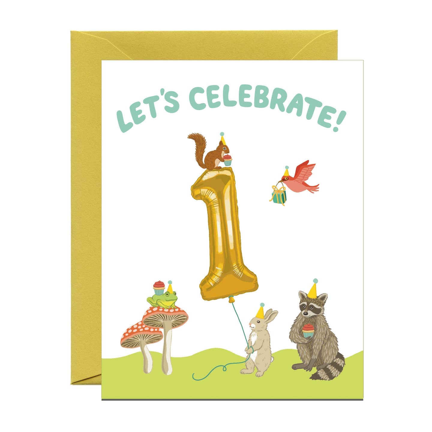 First Birthday Baby Forest Animals Birthday Card