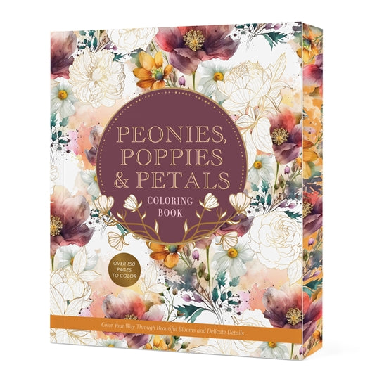 Peonies, Poppies & Petals Coloring Book
