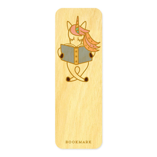 Reading Unicorn Mini Wood Bookmark
