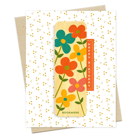 Birthday Flowers Bookmark Birthday Card