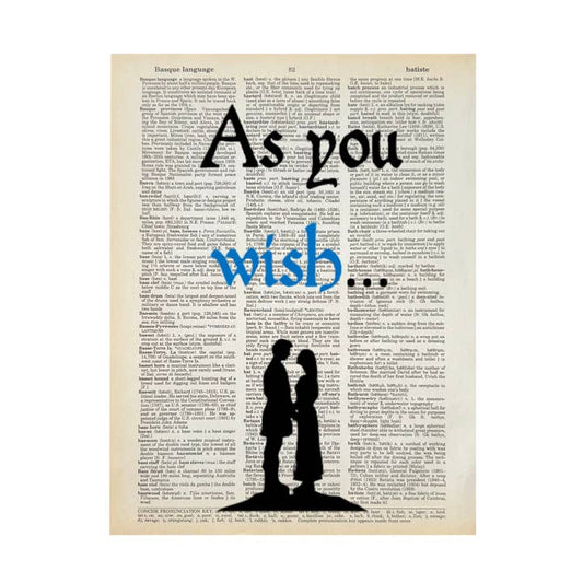 As You Wish Vintage Book Print