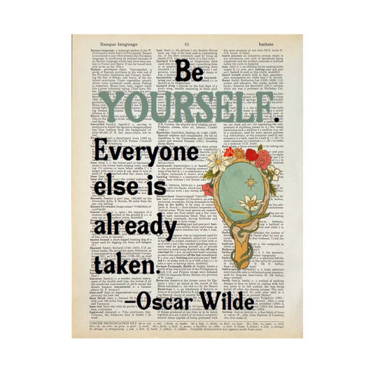 Be Yourself Vintage Book Print