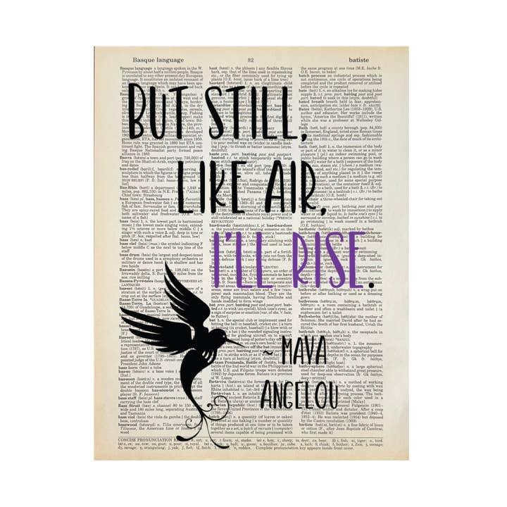 But Still, Like Air, I’ll Rise Vintage Book Print