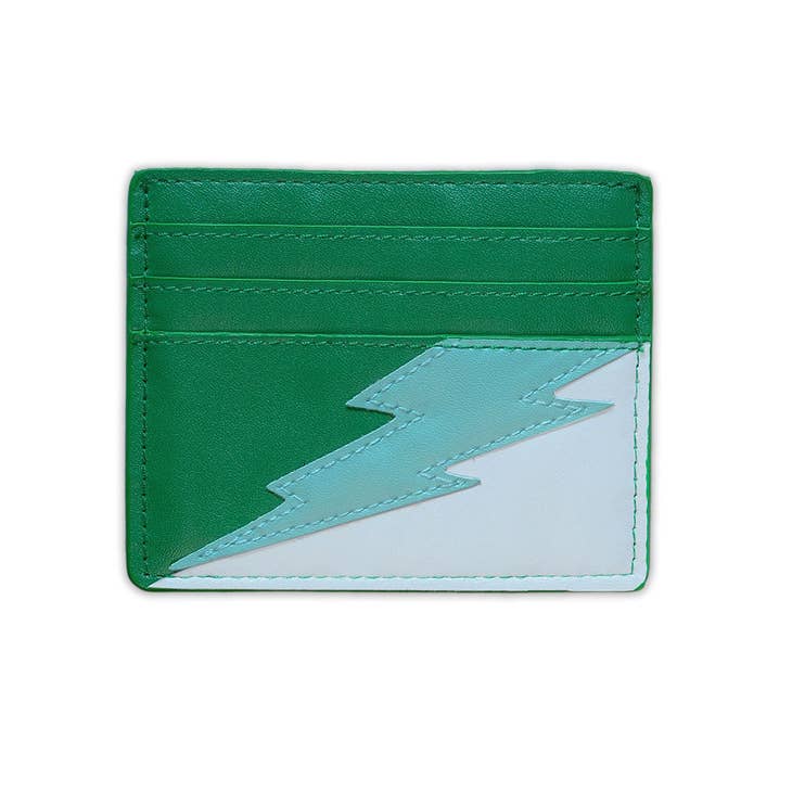 Lightning Bold Card Wallet in Electric Emerald