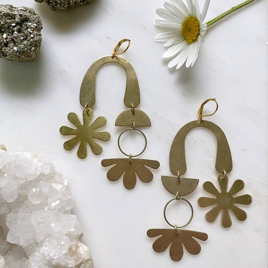Daisy Flower Power Mobile Earrings