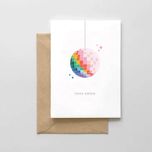 Yasss Queen! Disco Ball Card